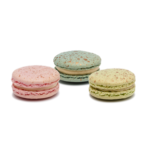 Mini egg flavoured luxury macarons