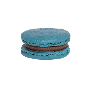 Dark blue coloured macaron with chocolate filling for mademoiselle macarons monsieur macaron gift box
