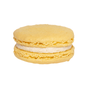 Lemon macaron coloured yellow by Mademoiselle Macaron