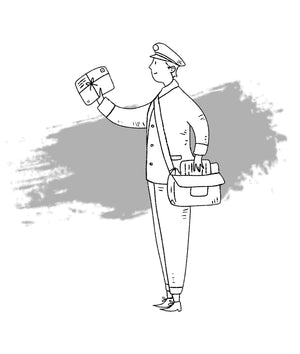illustration of postman delivering mail