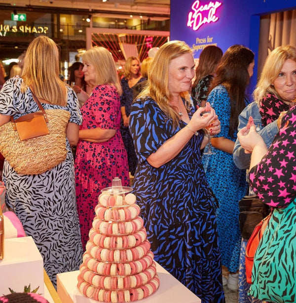 macaron tower at an event