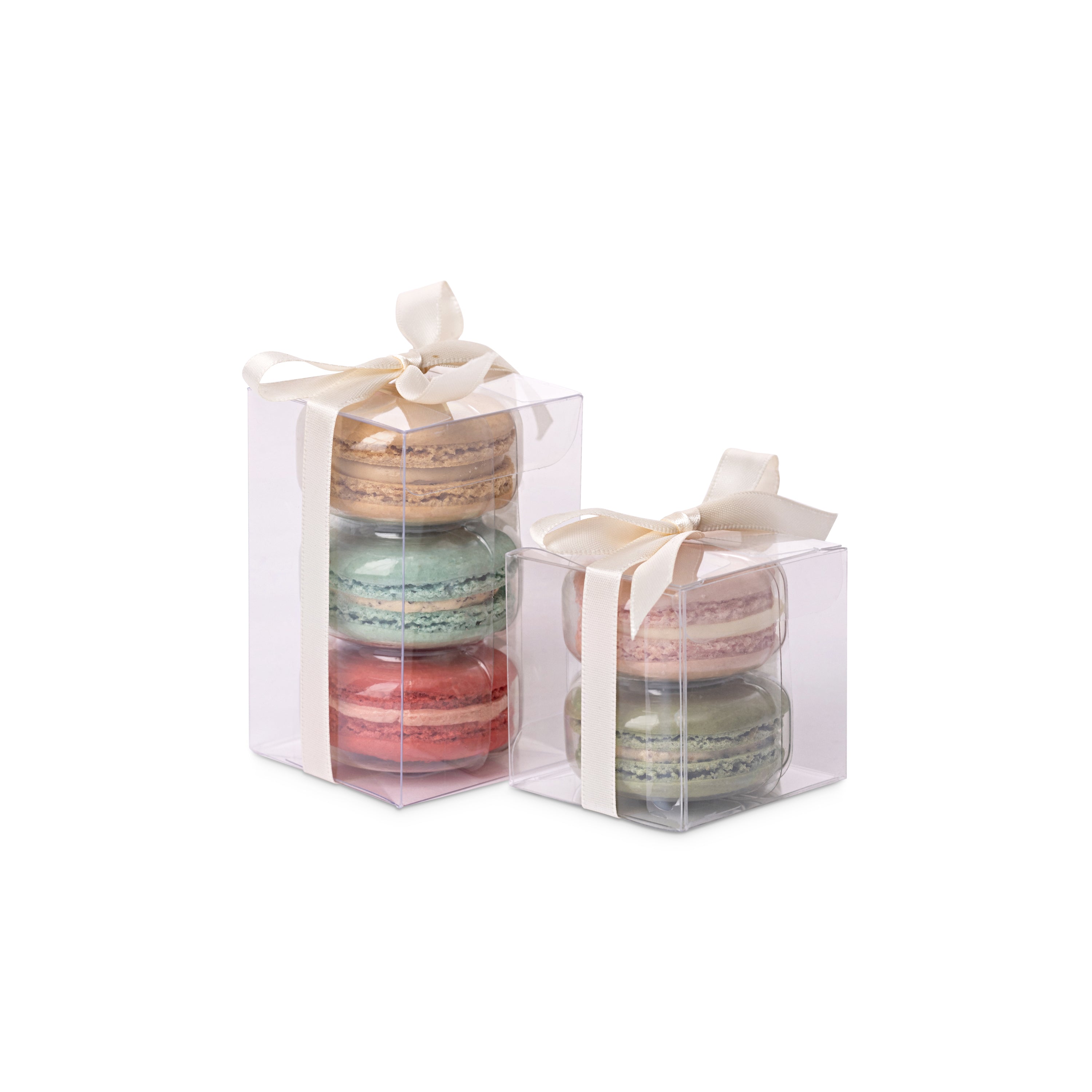 YODYZJ Window Macaron Boxes - Pack Of 20, 7.3x2x2 Inches, Clear Window Gift Boxes For Cookies & Candies