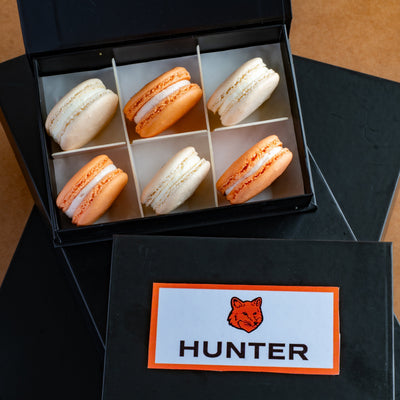 Bespoke branded macarons for Hunter