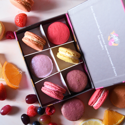 pink macaron fruity gift box