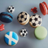 World Cup macarons. Macarons with Scotland flag and football design.