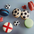 World Cup macarons. Macarons with England flag and football design.