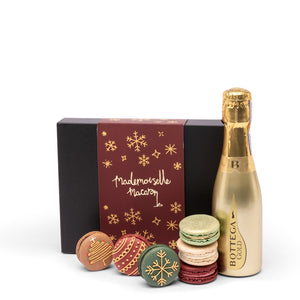 Branded Prosecco Gift Box - branded macaron box with mini Bottega Gold Prosecco