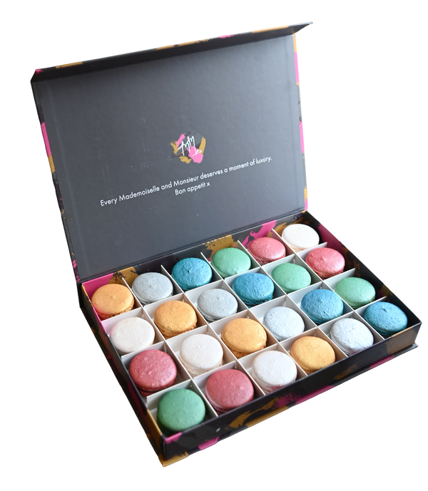 Shimmering macaron selection in assorted flavours, luxury gift box by post