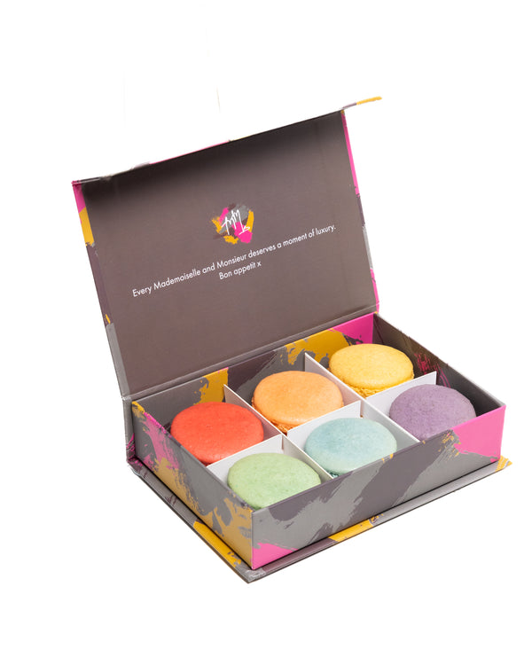 Assorted rainbow macarons in a luxury gift box, birthday present delivered across the UK