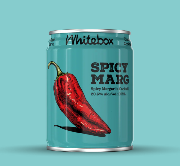 A 100ml can of Whitebox Spicy Marg cocktail - part of the Sleepover Macaron Gift Set.