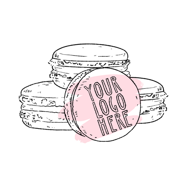 personalised corporate logo macarons
