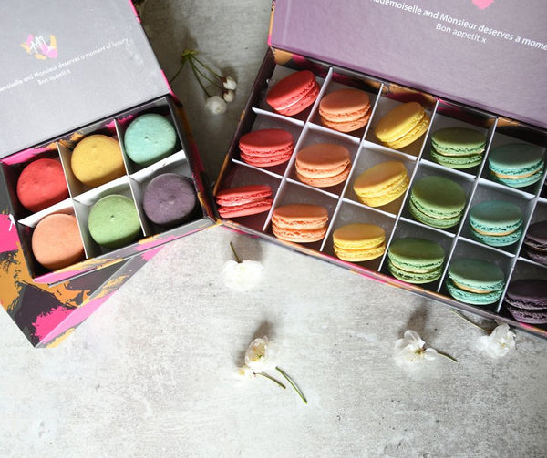 The bright, bold macaron gift box that turns birthdays into a celebration. Send macarons by post