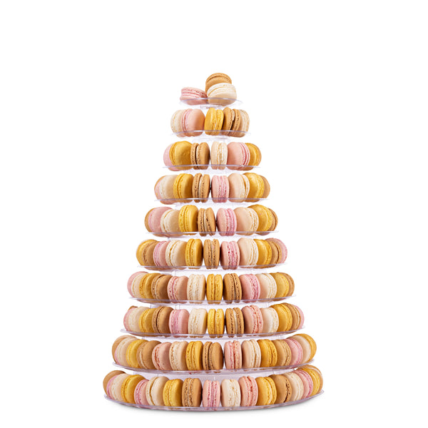 Golden Hues Macaron Tower