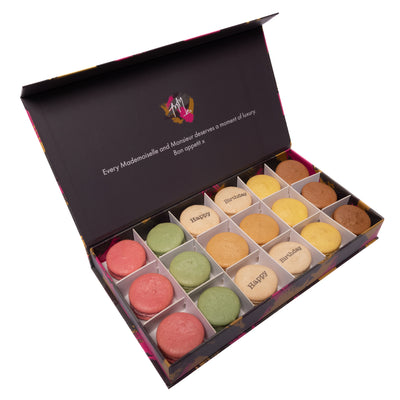 Happy Birthday Printed Macarons Gift Box